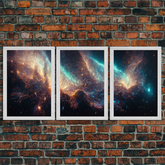 Galaxy of Stars, 3 Piece Wall Art, Canvas Print