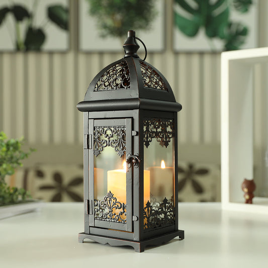 Decorative Candle Lantern Black