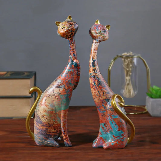 Abstract Resin Cat Decoration