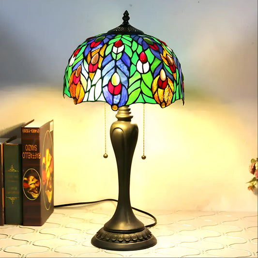 Peacock Tiffany-Style Lamp