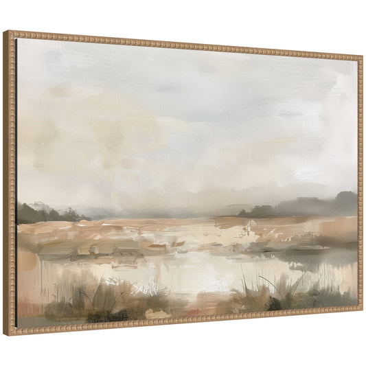 Neutral Abstract Landscape Canvas Wall Art Print