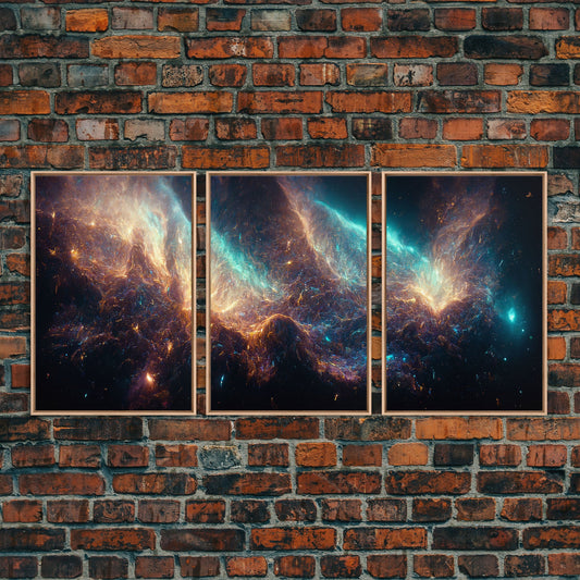 Galaxy of Stars, 3 Piece Wall Art, Canvas Print