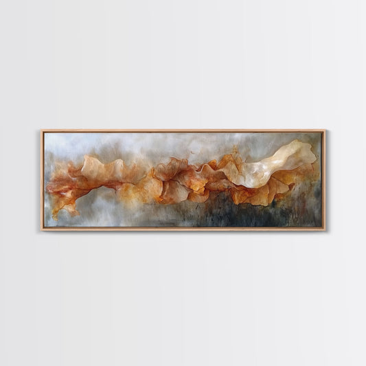 Abstract Flow, Earthy Tones, Framed Canvas Print