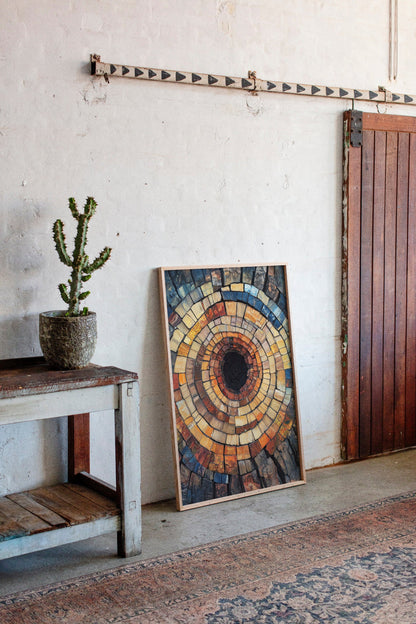 Rustic Petrified Wood Spiral Wall Art