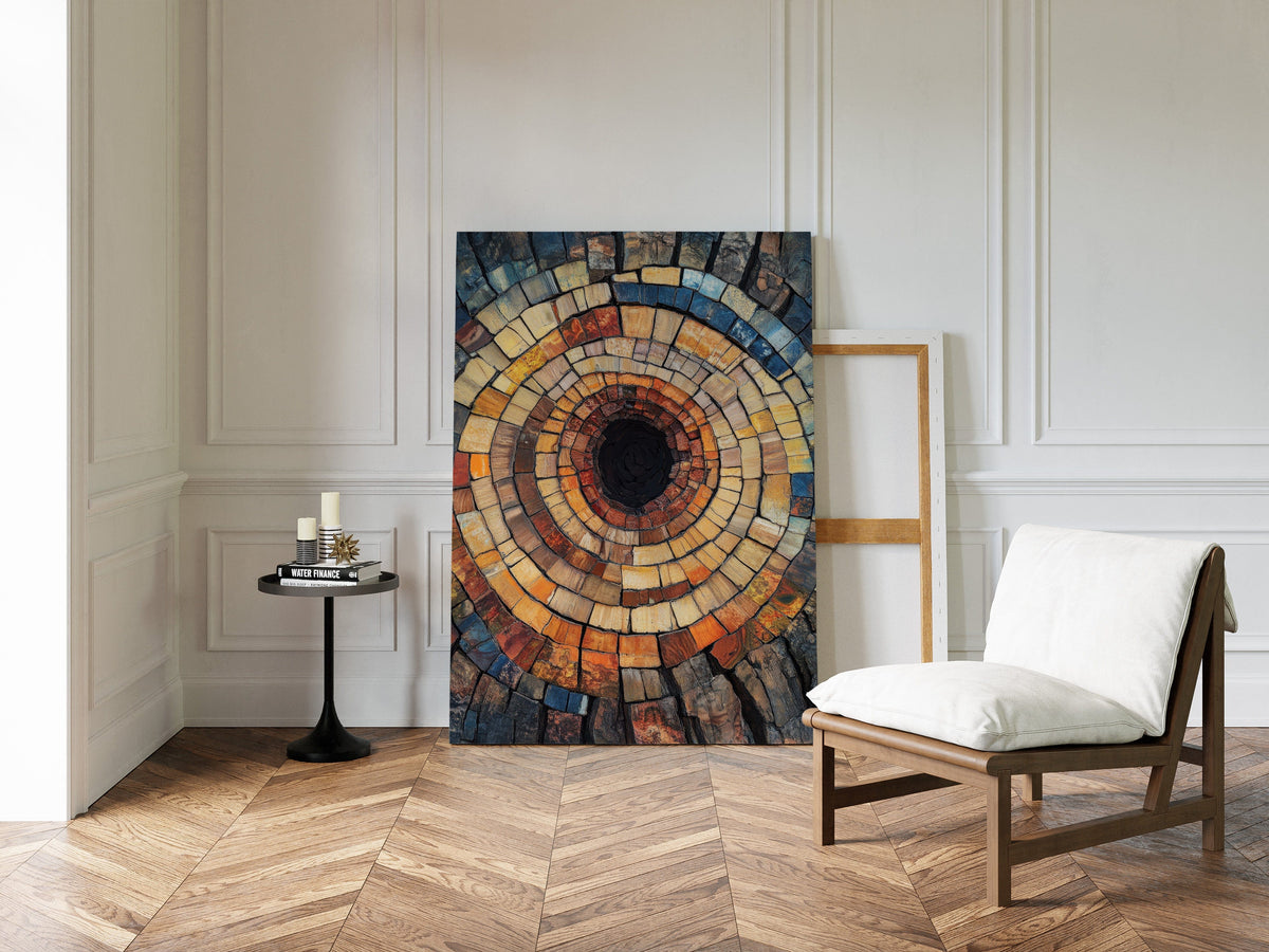 Rustic Petrified Wood Spiral Wall Art