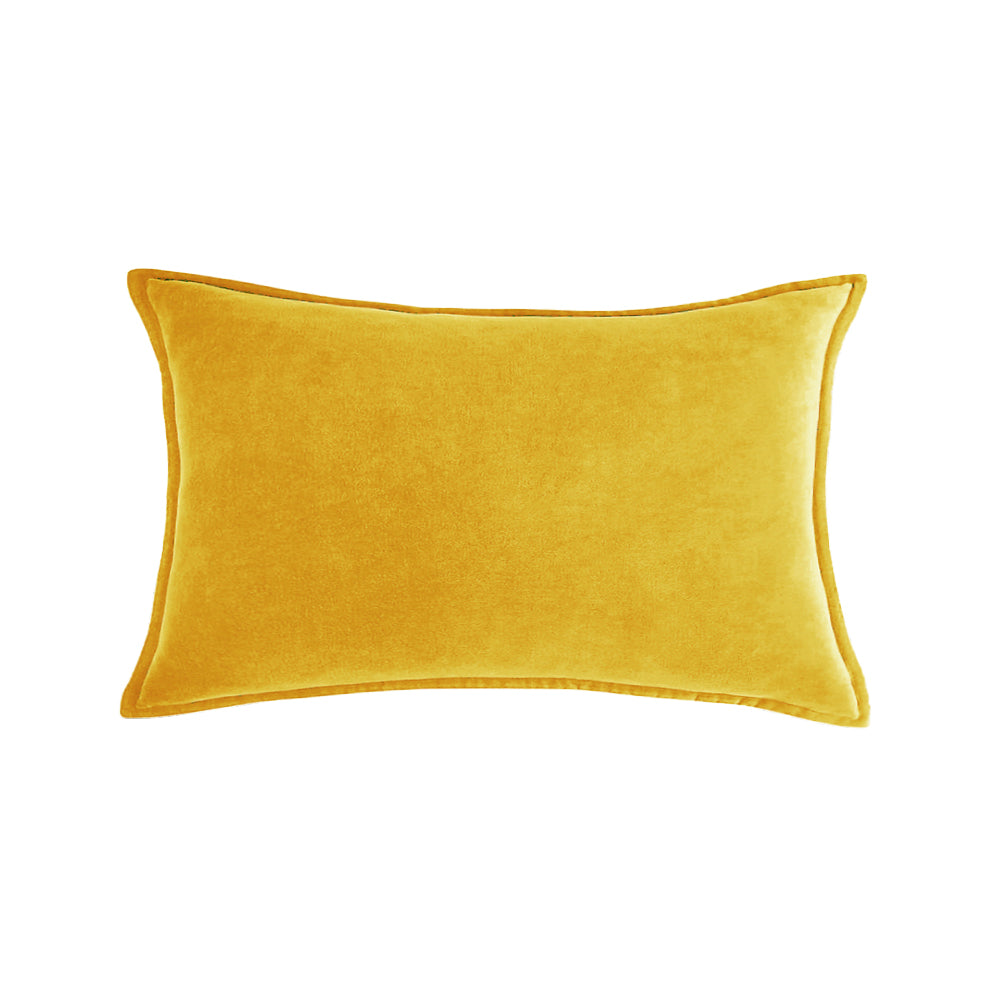 Velvet Lumbar Pillow With Flange Edge