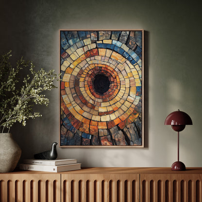 Rustic Petrified Wood Spiral Wall Art