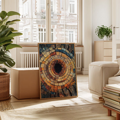 Rustic Petrified Wood Spiral Wall Art