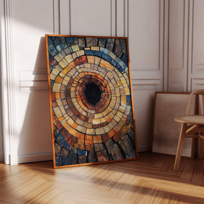 Rustic Petrified Wood Spiral Wall Art