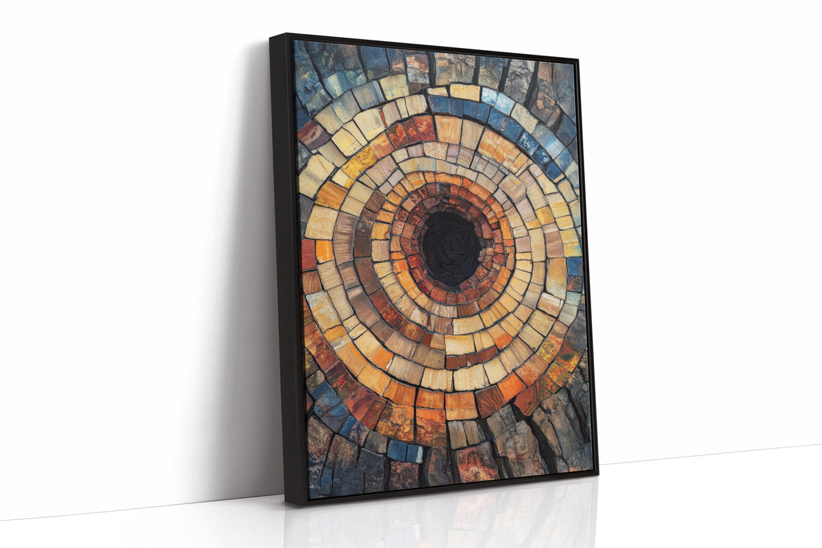 Rustic Petrified Wood Spiral Wall Art