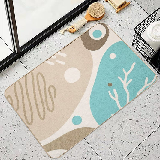 Irregular Shapes with Earth Tones - Bath Mat