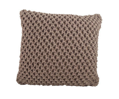 Fennco Styles Sheridan Knitted Design Decorative Down Filled Cotton Throw Pillow 20 x 20 Inch - Grey Throw Pillow for Home, Couch, Living Room and Bedroom Decor