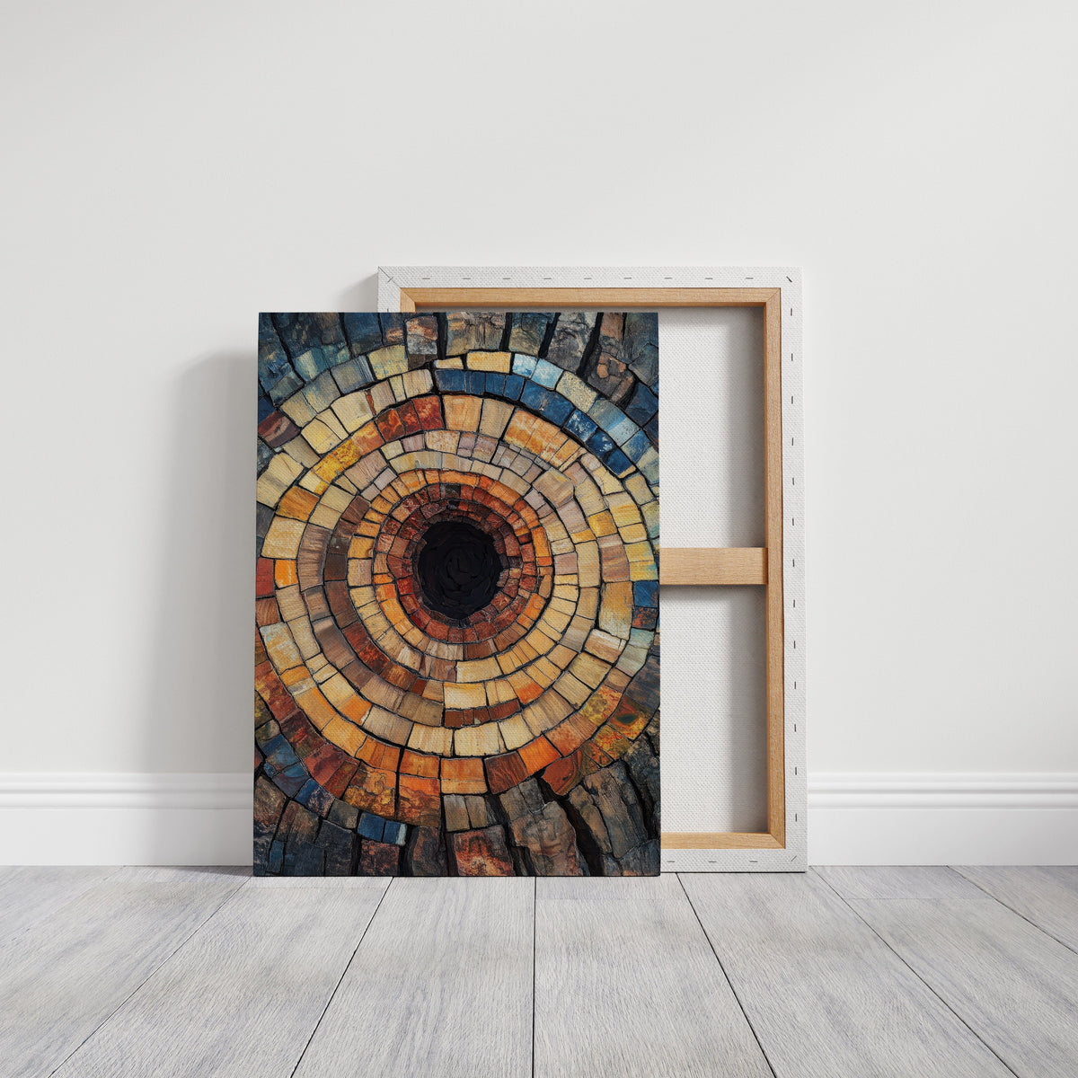 Rustic Petrified Wood Spiral Wall Art