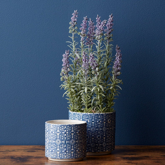 Ceramic Blue and White Ornamental set of 2