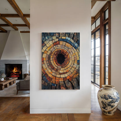 Rustic Petrified Wood Spiral Wall Art