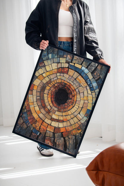 Rustic Petrified Wood Spiral Wall Art