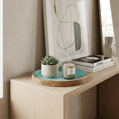 Blue Round Mango Wood Platter