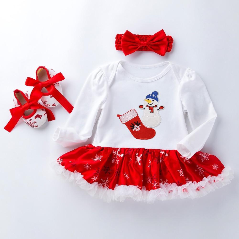 Cute Deer Christmas Long Sleeve Baby Girl Clothes