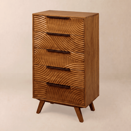 Solid Wood Dresser with 5 Drawers