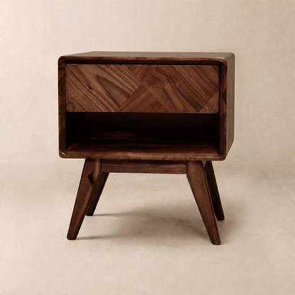 Handcrafted Solid Acacia Wood Nightstand
