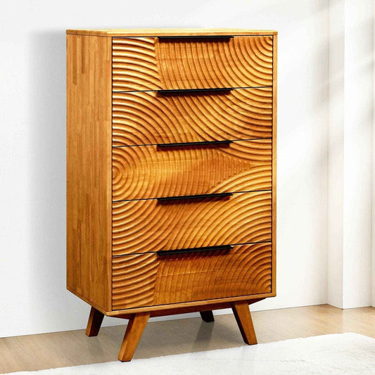 Solid Wood Dresser with 5 Drawers