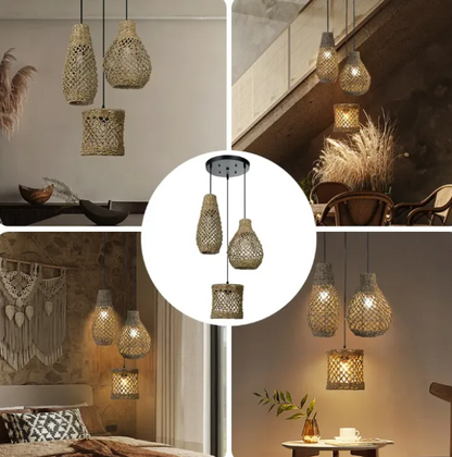 Set 3 Coastal Trio Jute Pendant Lights