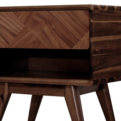 Handcrafted Solid Acacia Wood Nightstand