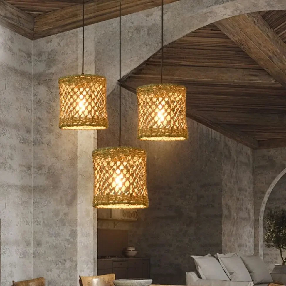 Set 3 Coastal Trio Jute Pendant Lights