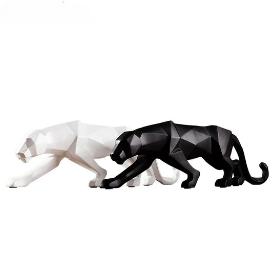 Abstract Geometric Panther Resin Statue