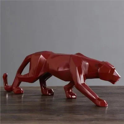 Abstract Geometric Panther Resin Statue
