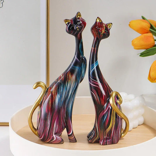 Abstract Resin Cat Decoration