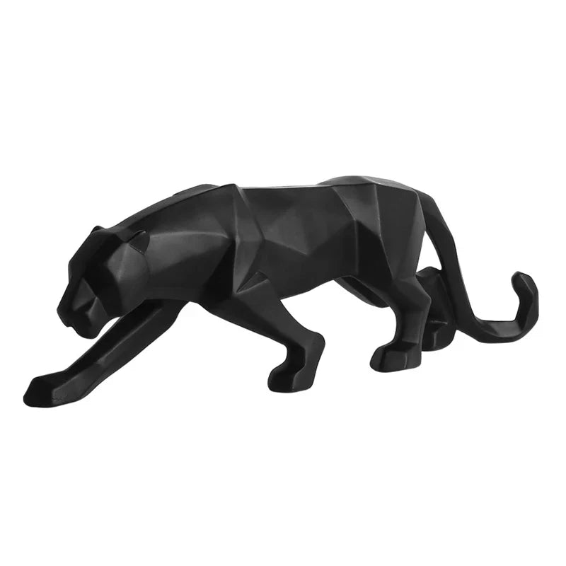 Abstract Geometric Panther Resin Statue