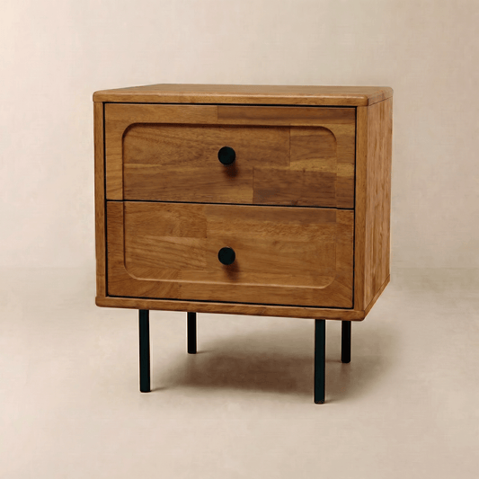 Versatile Solid Wood 2-Drawer Nightstand