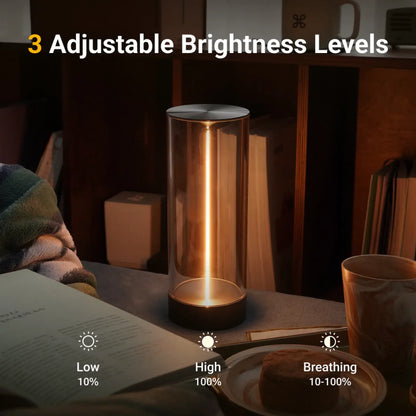 AUGE Light Minimalist Cordless LED Table Lamp, White, Gray