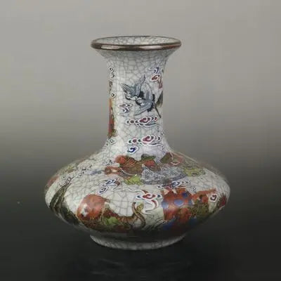 Qianlong Qing Dynasty Style Pastel 18 Buddhist Saints Flat Vase