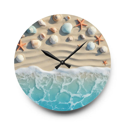 DipaliZ Beach Shore Acrylic Wall Clock Coastal Decor 12in
