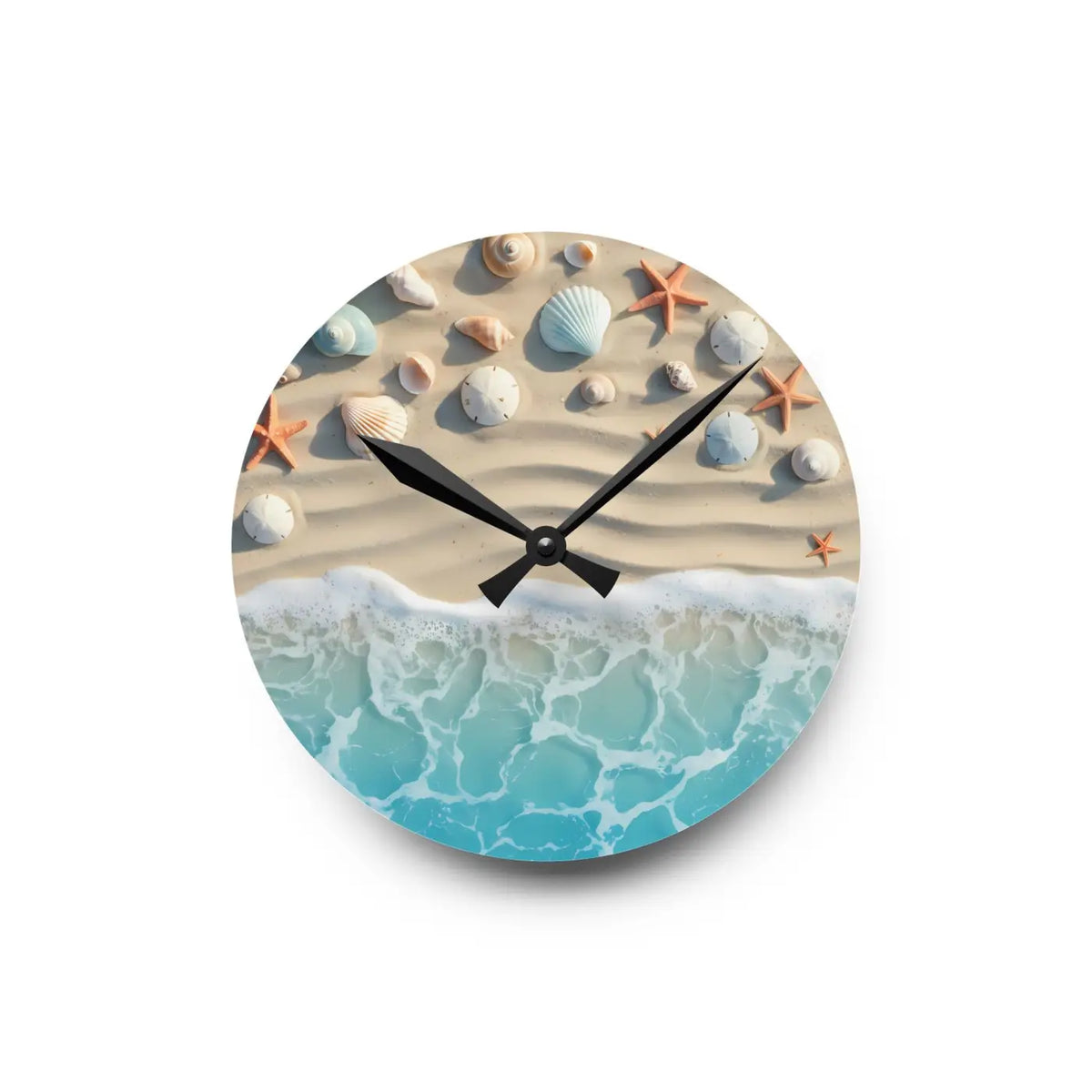 DipaliZ Beach Shore Acrylic Wall Clock Coastal Decor 12in