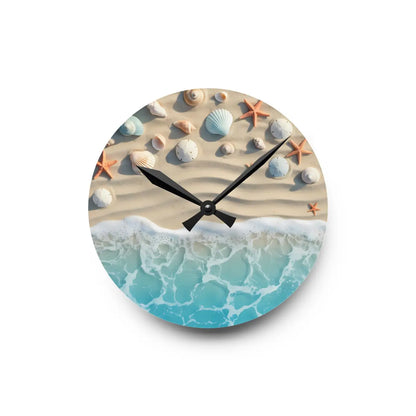 DipaliZ Beach Shore Acrylic Wall Clock Coastal Decor 12in