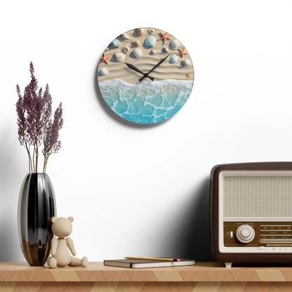 DipaliZ Beach Shore Acrylic Wall Clock Coastal Decor 12in