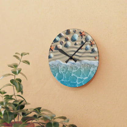 DipaliZ Beach Shore Acrylic Wall Clock Coastal Decor 12in