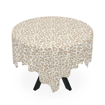 DipaliZ Leopard Print Tablecloth Beige Neutral Animal Print