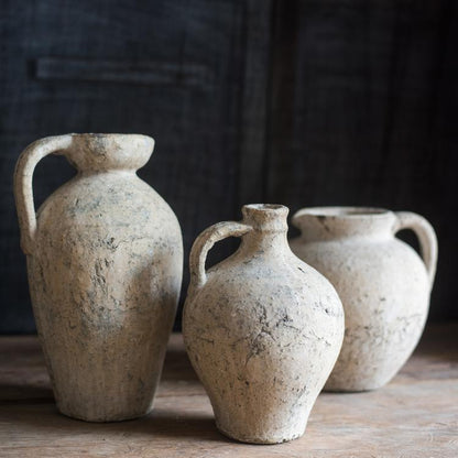 Cement Pot Pompeii Style Handmade Art Amphora Vase Pot