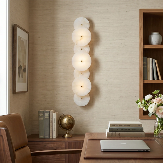 Round Alabaster Wall Sconce