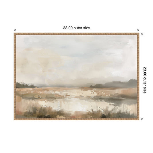 Neutral Abstract Landscape Canvas Wall Art Print