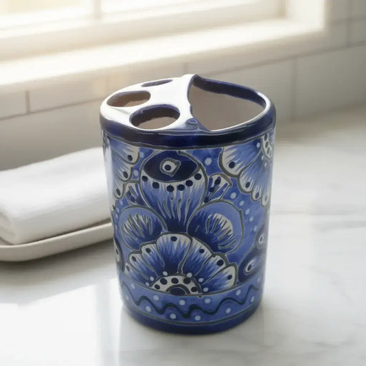 Hand-Painted Talavera Toothbrush Holder