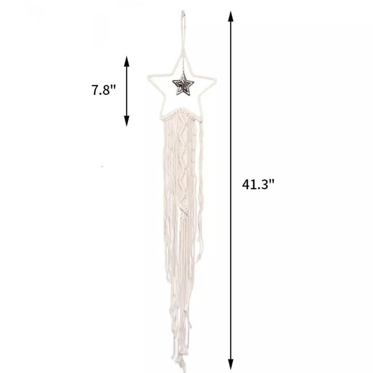 Macrame Woven Wall Hanging Boho Tapestry Moon Star Dreamcatcher Home Decor
