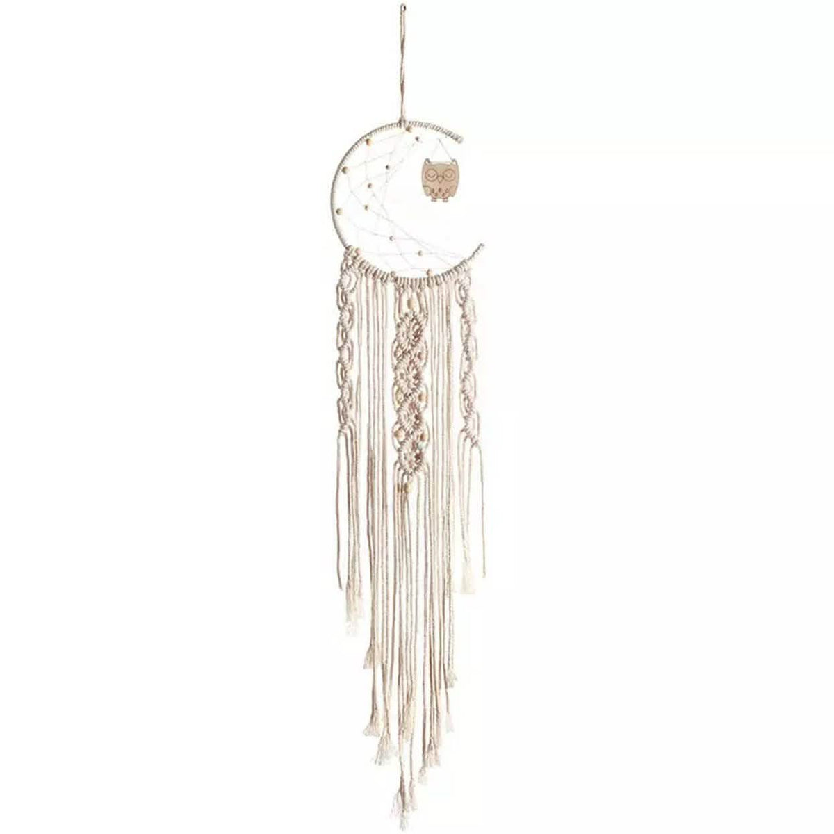 Macrame Woven Wall Hanging Boho Tapestry Moon Star Dreamcatcher Home Decor