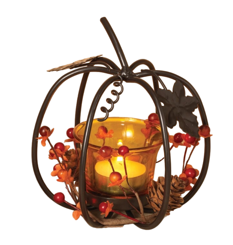 Metal Pumpkin Candle Holder