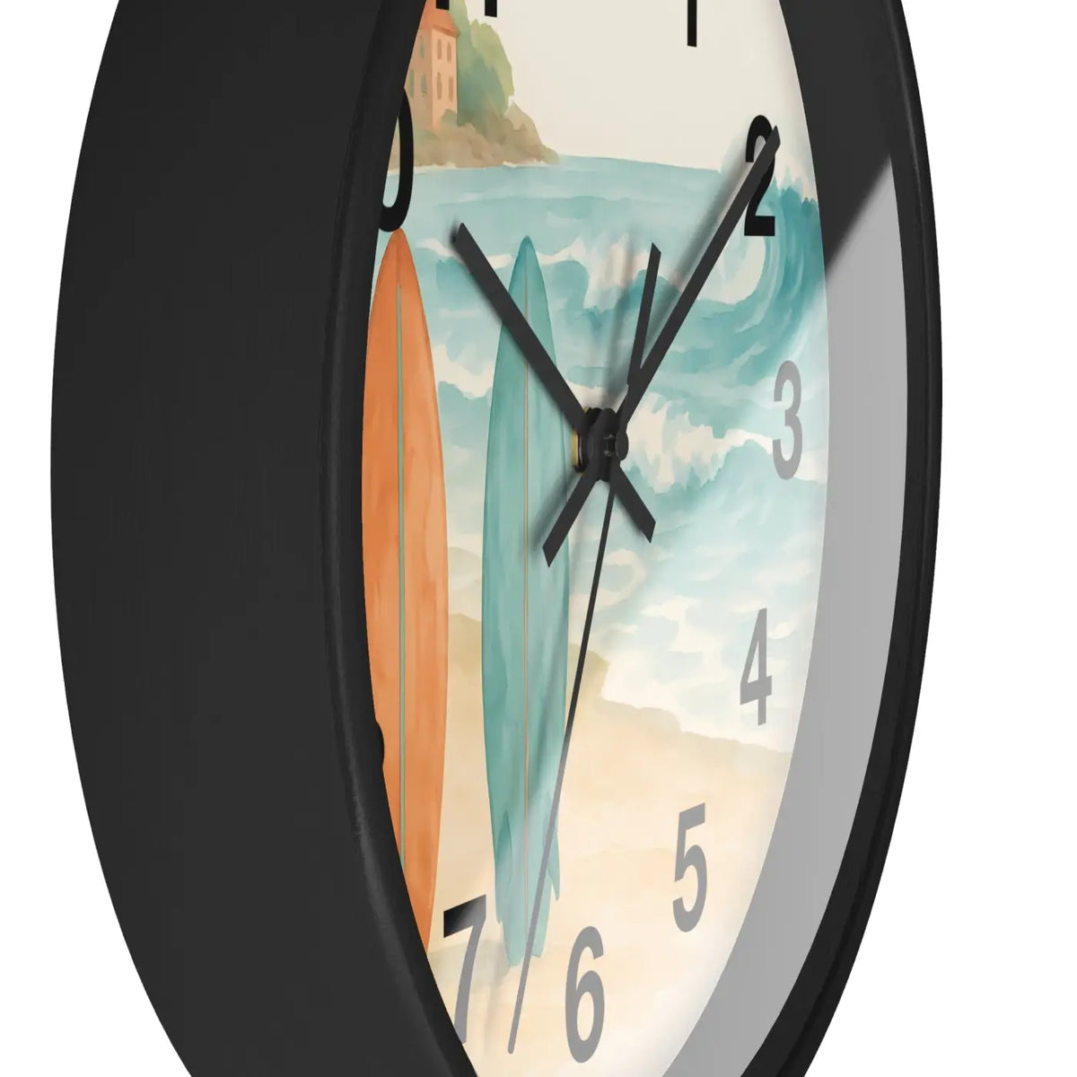 DipaliZ Vintage Surfboards Wall Clock Wood 12 Inch