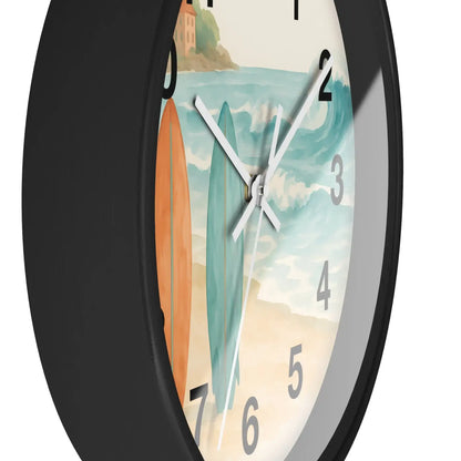 DipaliZ Vintage Surfboards Wall Clock Wood 12 Inch
